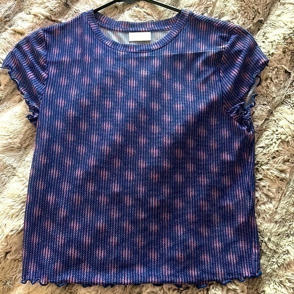Abound Womens Sizd Small See Through Sexy Tee Shirt Pink and Blue Worn Once - Picture 1 of 4